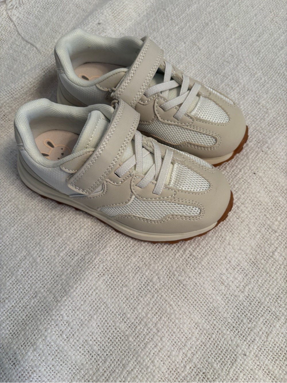 Kids Next Beige Kids Sneakers with Hook-and-Loop Strap US size 10